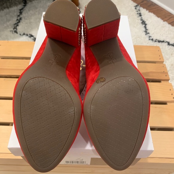 Jessica Simpson Lux Red Suede heels - Picture 2 of 5